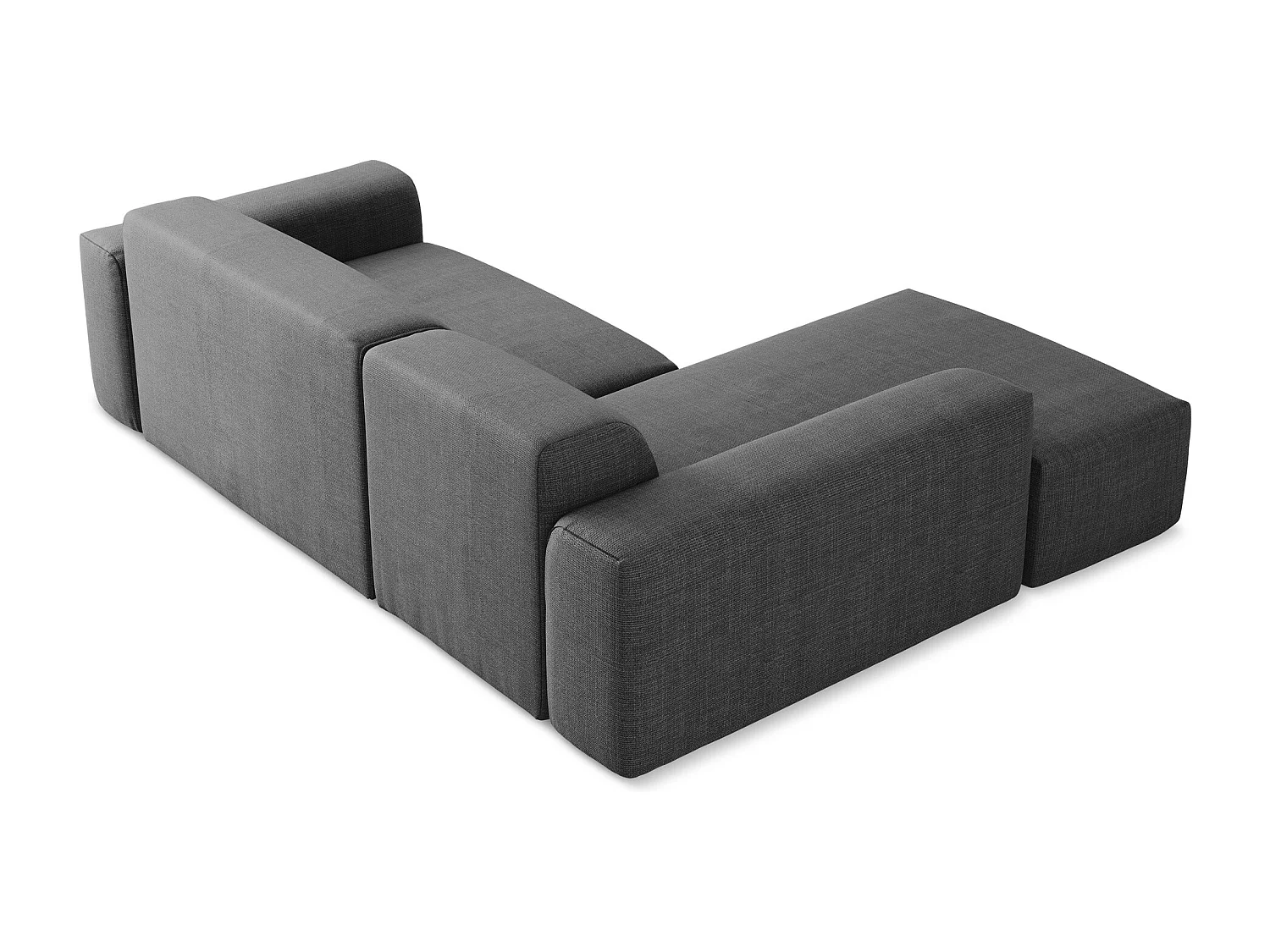 3-Sitzer Modulares Ecksofa - Ecke Rechts - Strukturstoff - Dunkelgrau - KELI