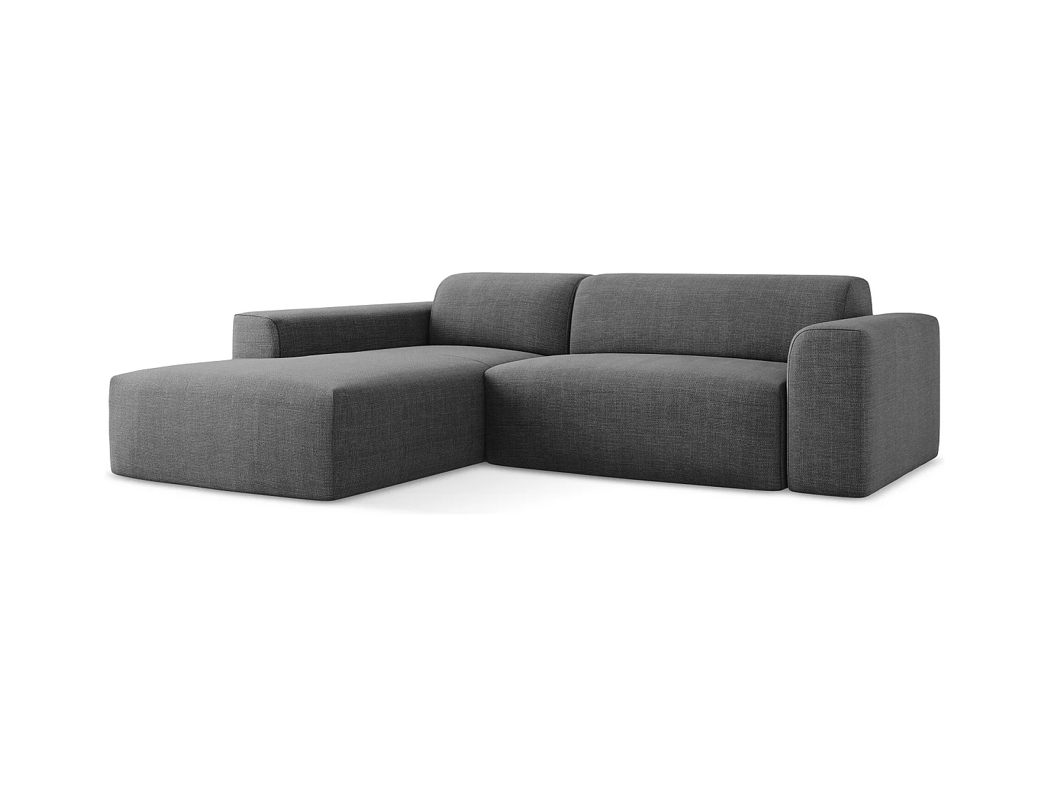 3-Sitzer Modulares Ecksofa - Ecke Rechts - Strukturstoff - Dunkelgrau - KELI