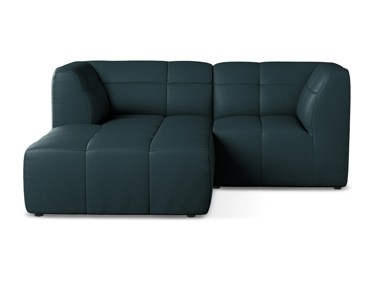 Canapé d'angle 2,5 places modulaire gauche en similicuir - marin - ALOHA