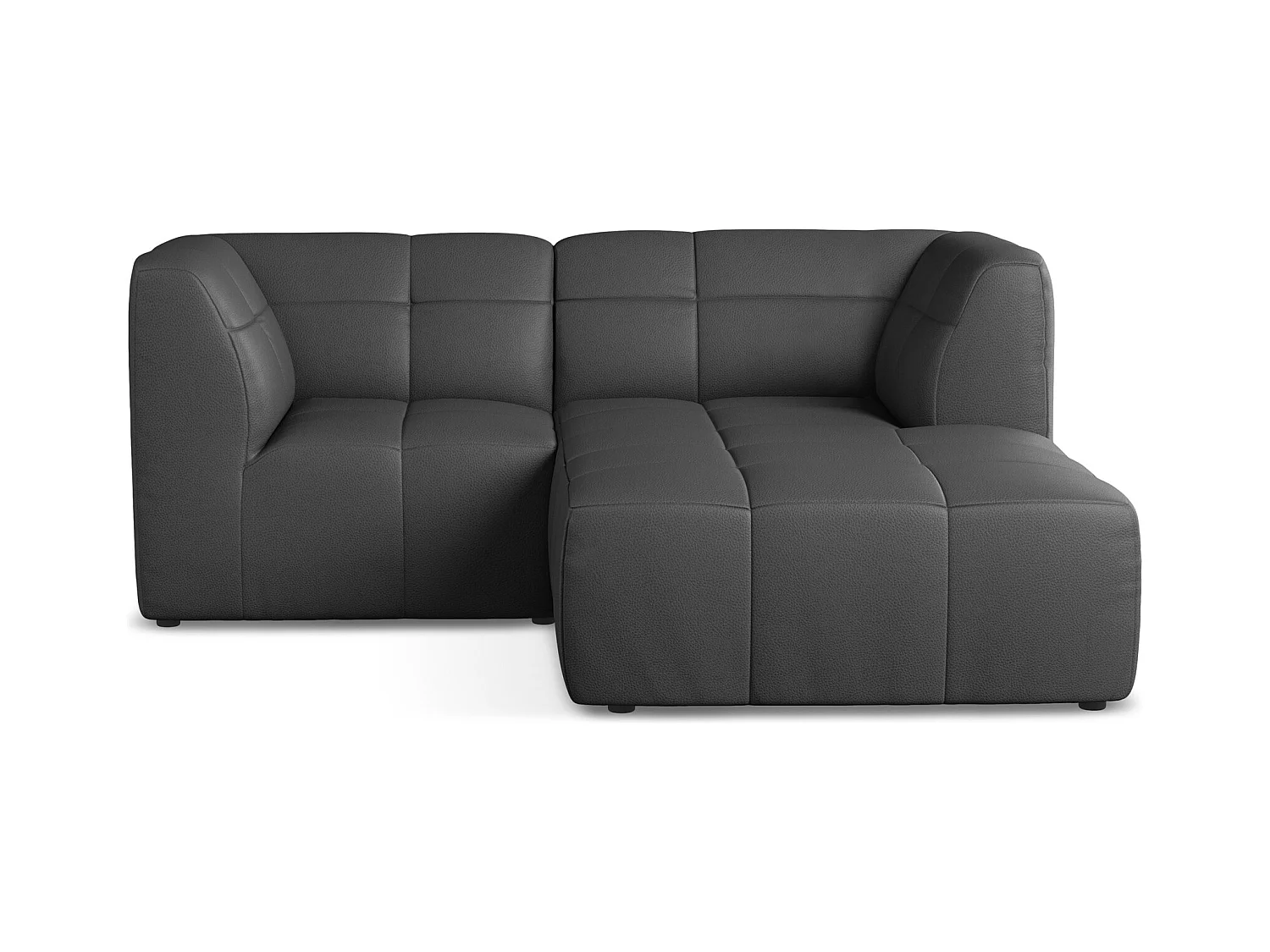 Modulaire hoekbank rechts van grijs kunstleer - ALOHA