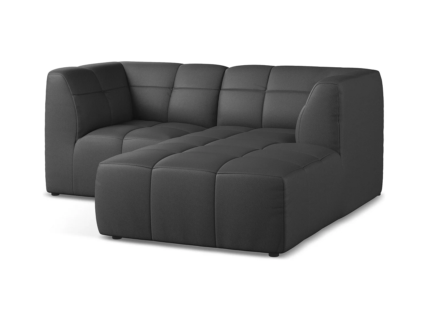 Modulaire hoekbank rechts van grijs kunstleer - ALOHA