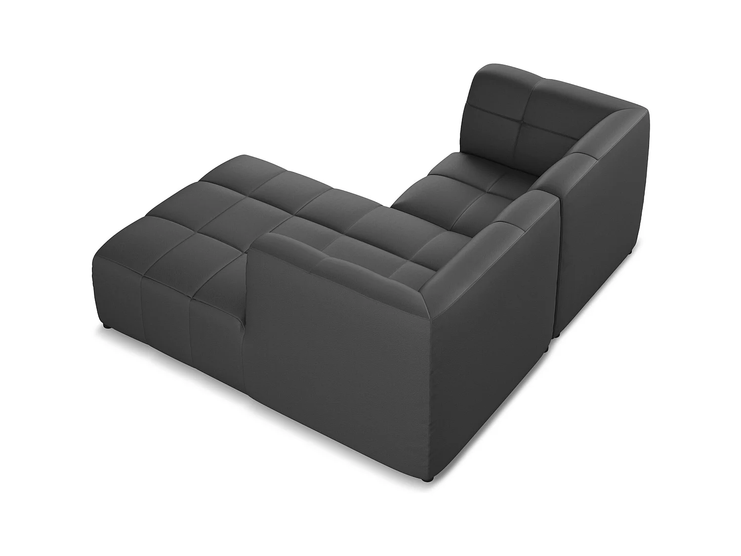 Modulaire hoekbank rechts van grijs kunstleer - ALOHA