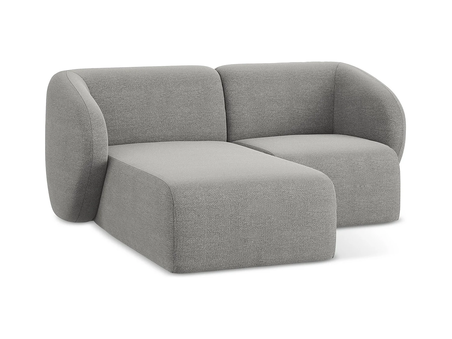 2,5-Sitzer Modulares Ecksofa - Ecke Links - Bouclé - Hellgrau - LANI