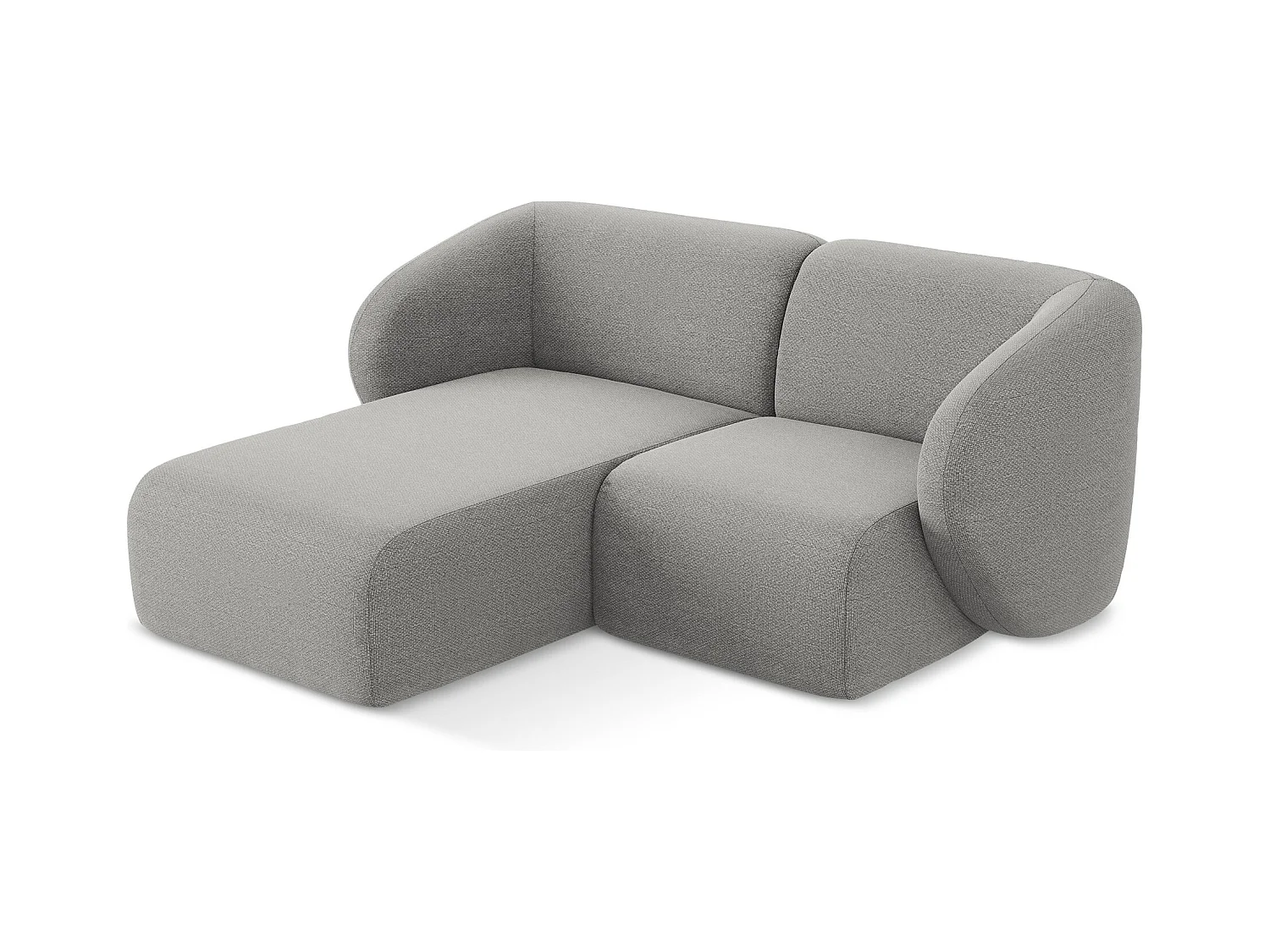 2,5-Sitzer Modulares Ecksofa - Ecke Links - Bouclé - Hellgrau - LANI