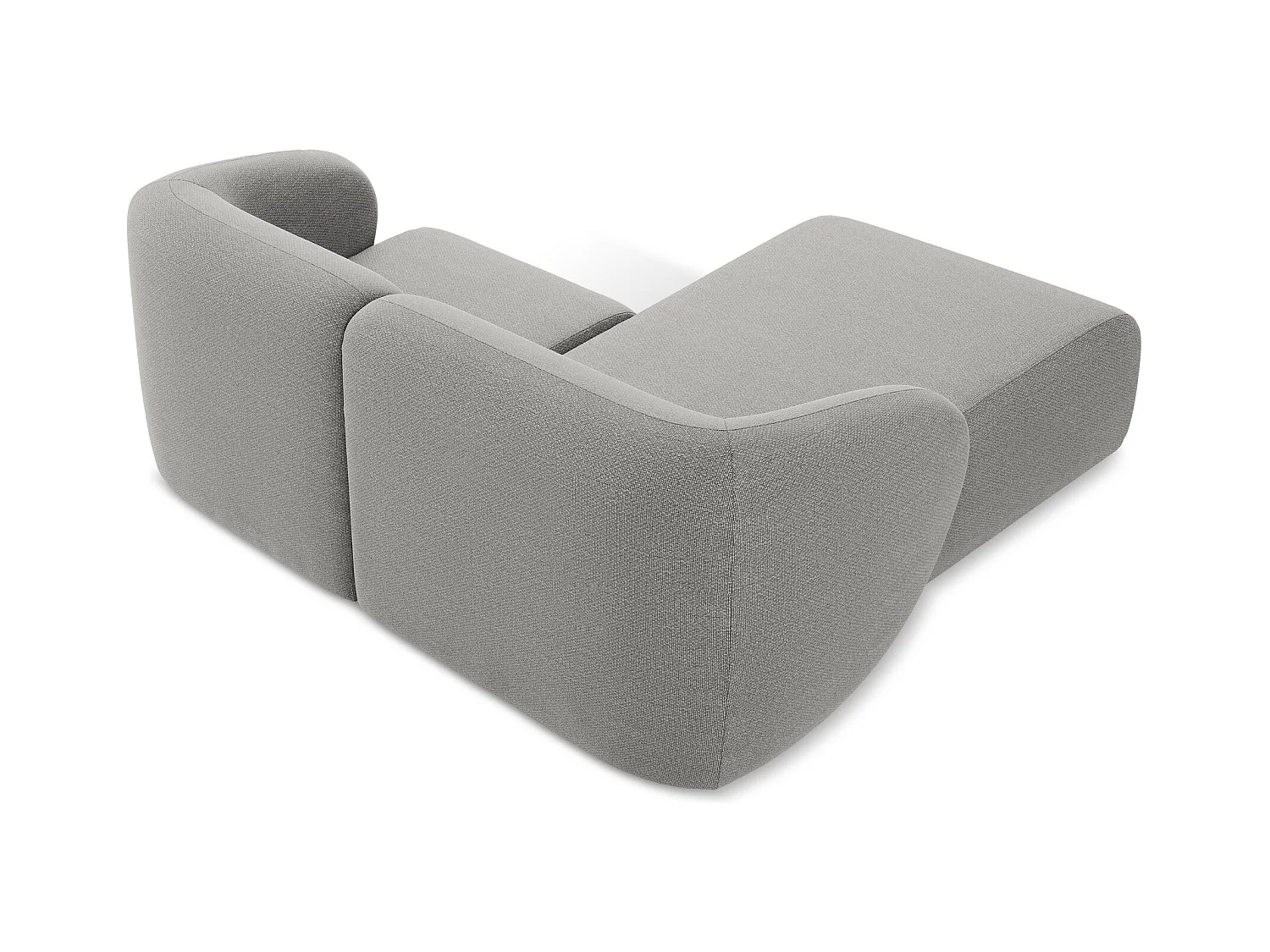 2,5-Sitzer Modulares Ecksofa - Ecke Links - Bouclé - Hellgrau - LANI