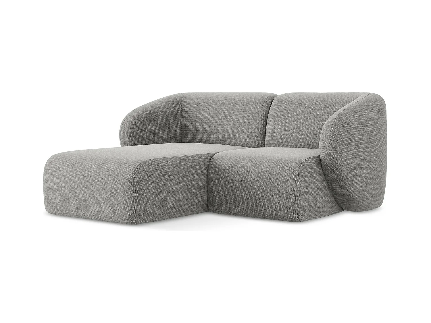 2,5-Sitzer Modulares Ecksofa - Ecke Links - Bouclé - Hellgrau - LANI
