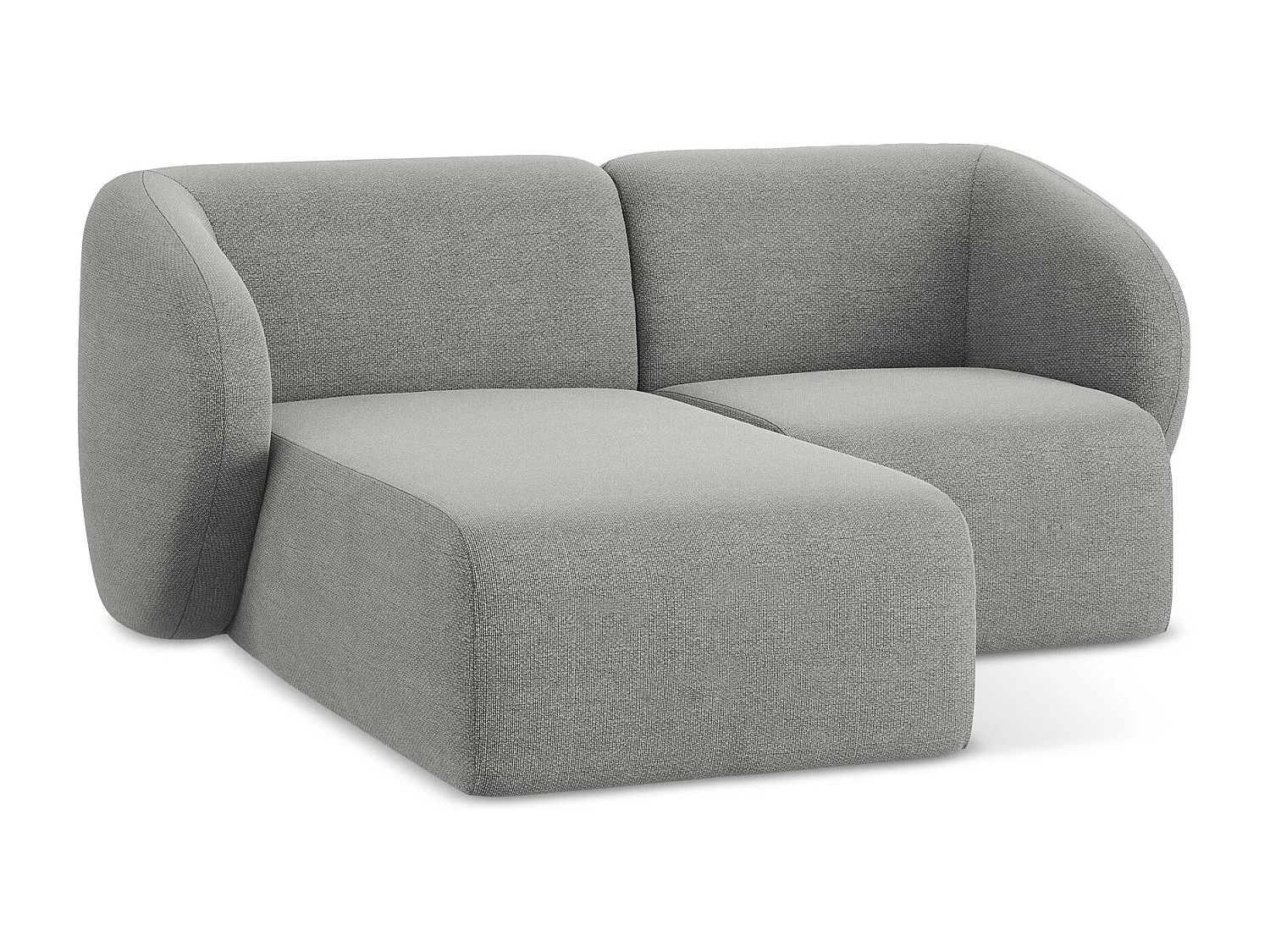 2,5-Sitzer Modulares Ecksofa - Ecke Links - Bouclé - Hellgrau - LANI