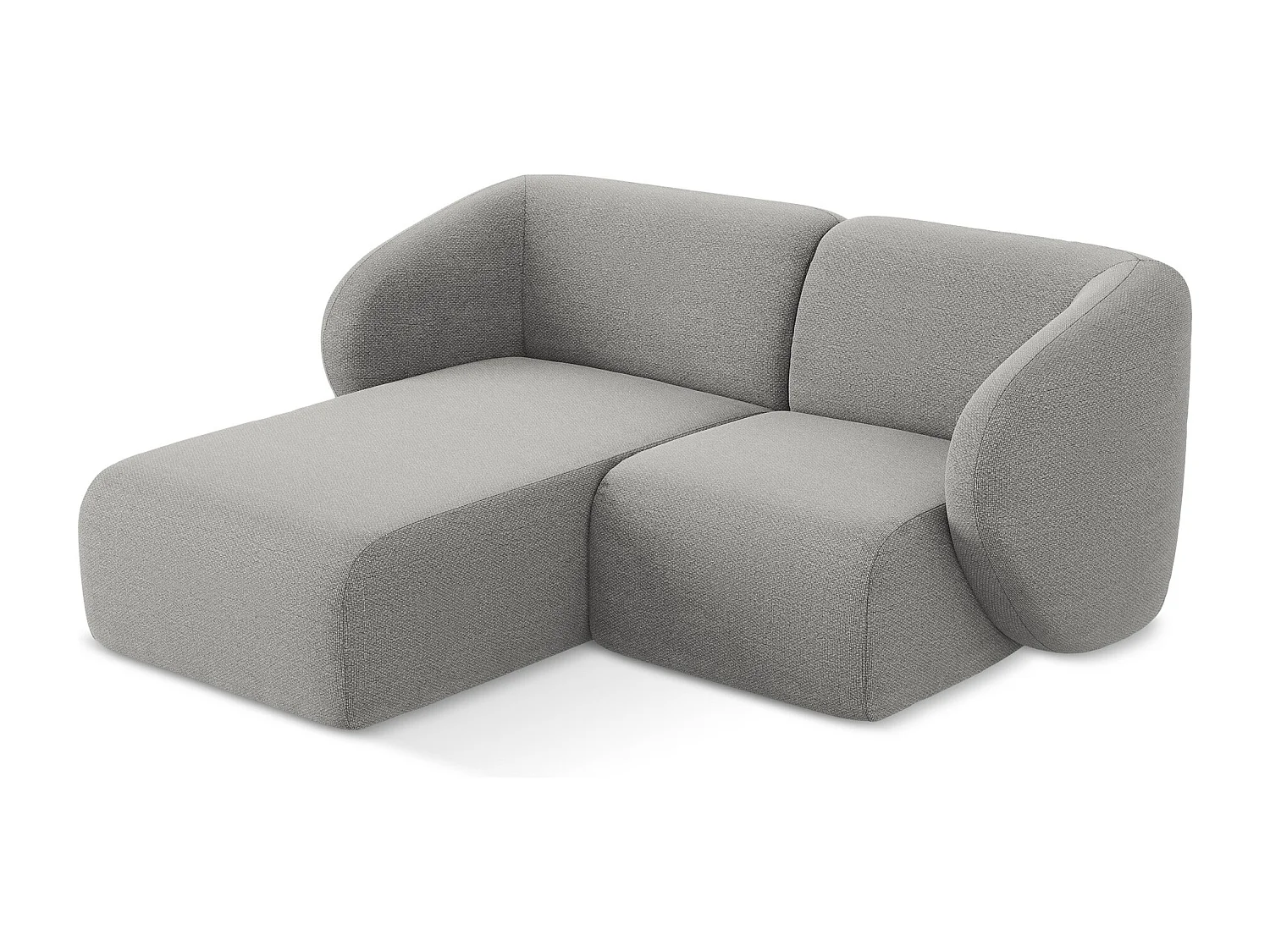2,5-Sitzer Modulares Ecksofa - Ecke Links - Bouclé - Hellgrau - LANI