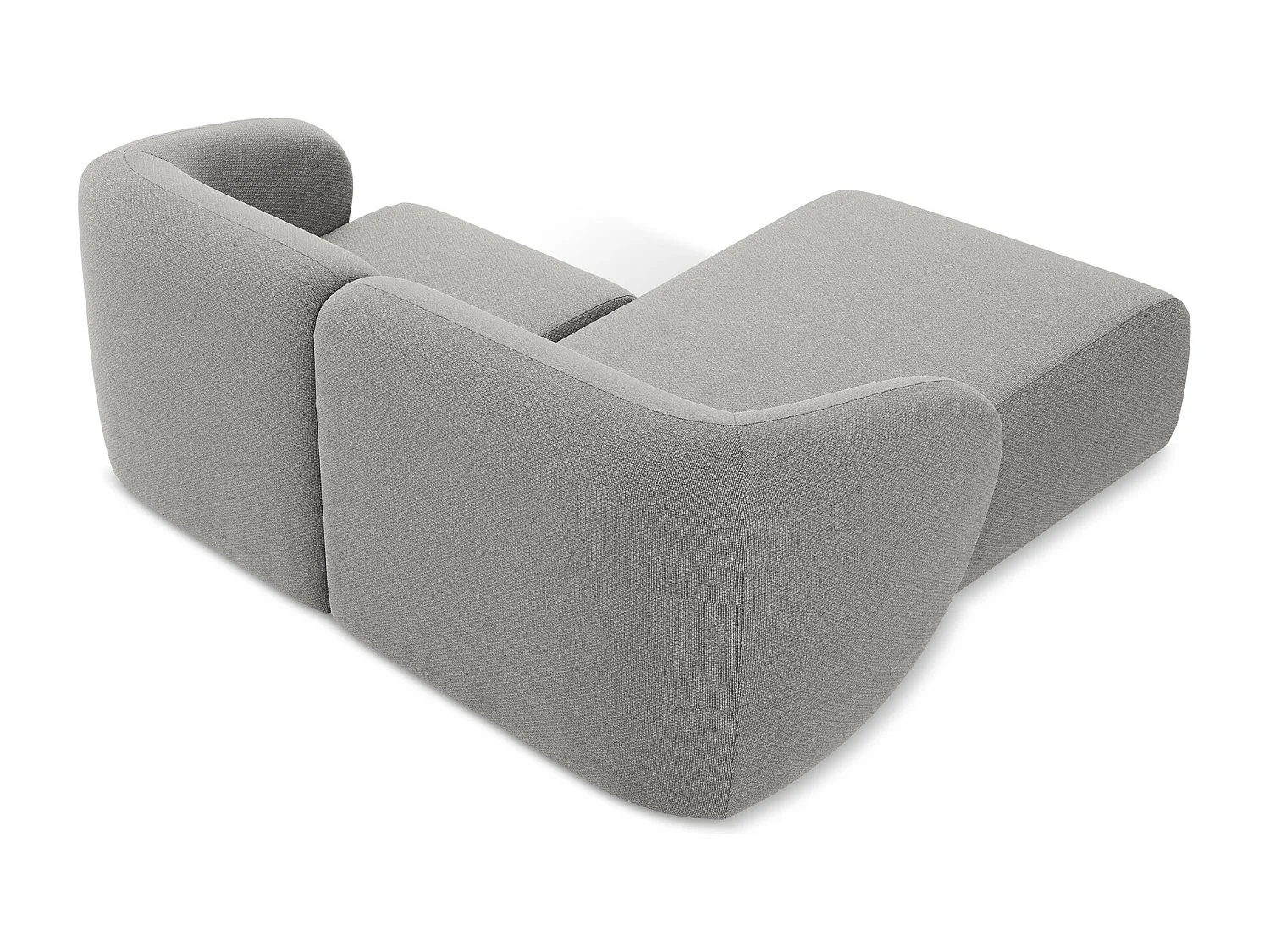 2,5-Sitzer Modulares Ecksofa - Ecke Links - Bouclé - Hellgrau - LANI