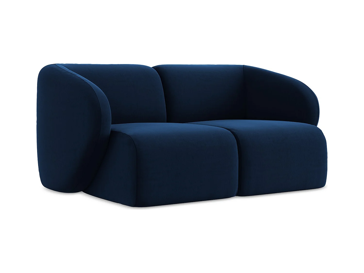 2-Sitzer Sofa - - Samt - Königsblau - LANI