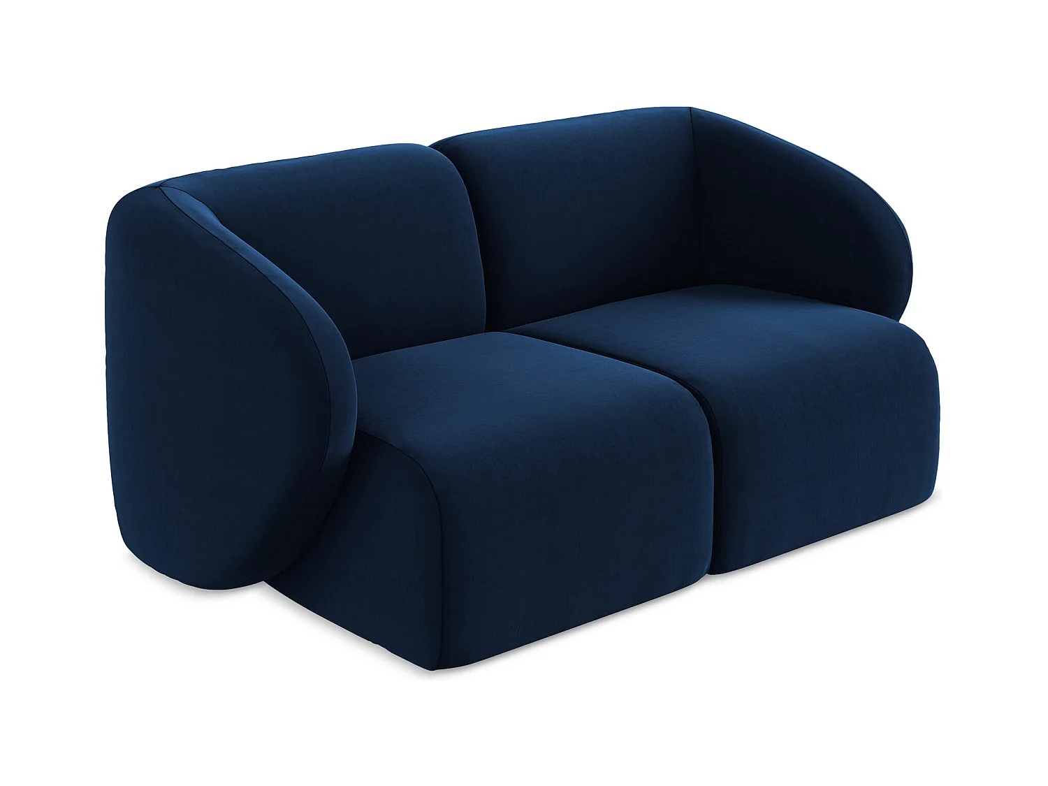 2-Sitzer Sofa - - Samt - Königsblau - LANI