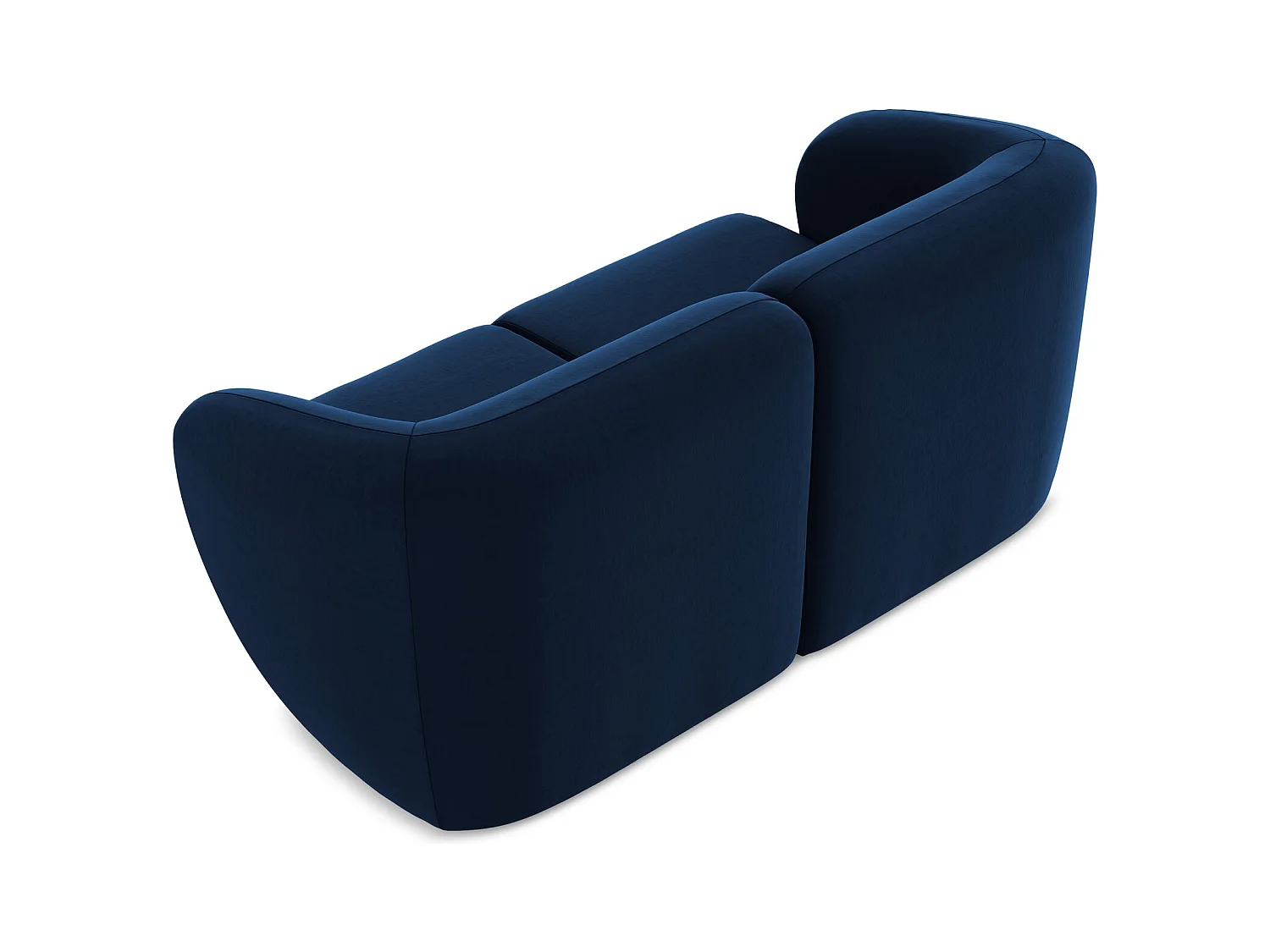 2-Sitzer Sofa - - Samt - Königsblau - LANI