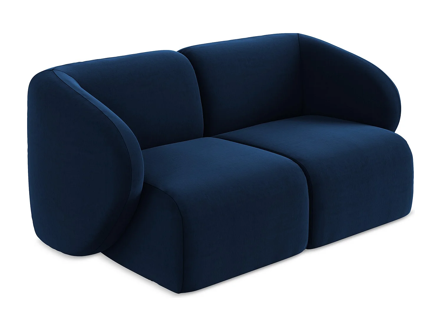 2-Sitzer Sofa - - Samt - Königsblau - LANI
