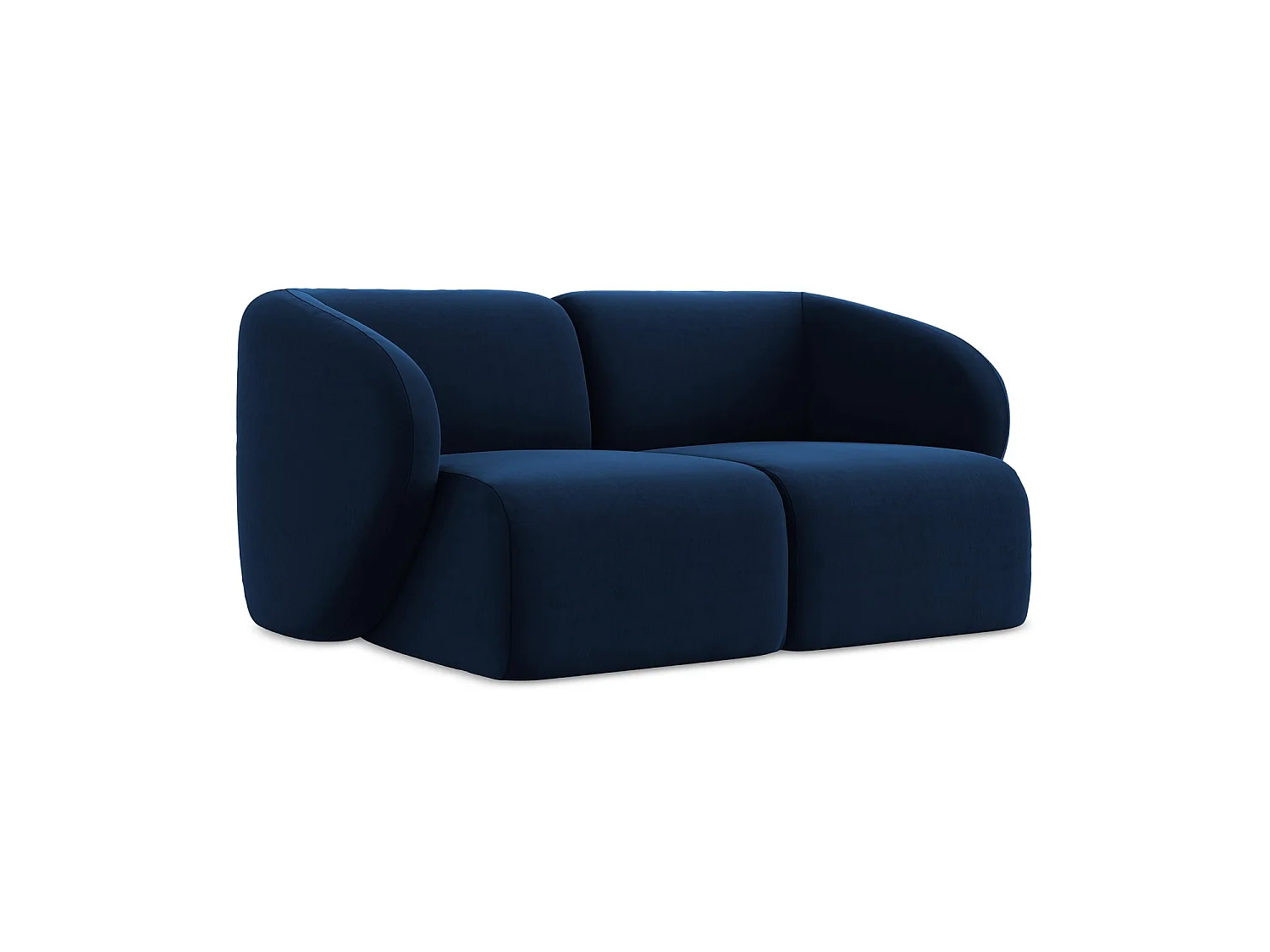 Modułowa sofa 2-osobowa - z tkaniny welwetowej - królewski niebieski - CERVO