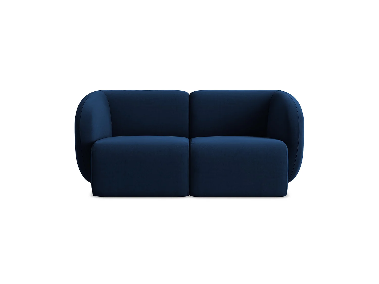Modułowa sofa 2-osobowa - z tkaniny welwetowej - królewski niebieski - CERVO