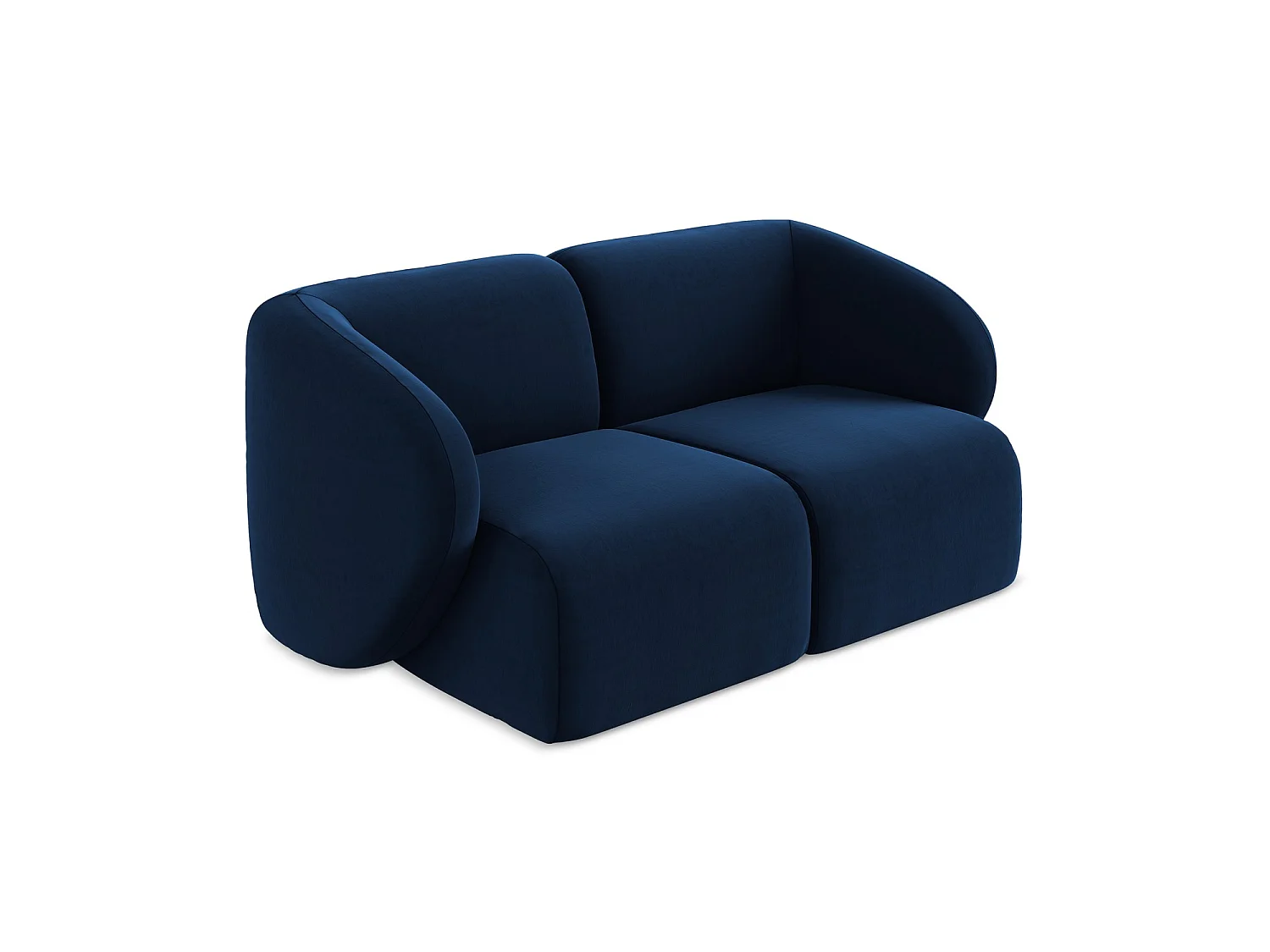 Modułowa sofa 2-osobowa - z tkaniny welwetowej - królewski niebieski - CERVO