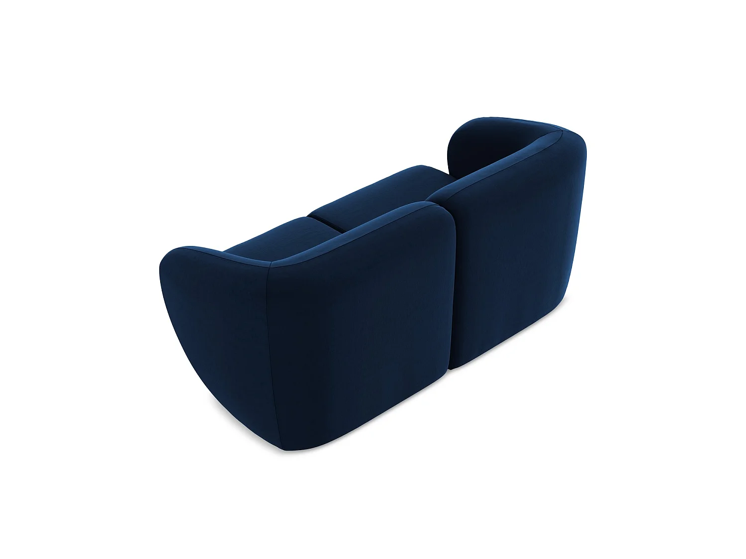 Modułowa sofa 2-osobowa - z tkaniny welwetowej - królewski niebieski - CERVO