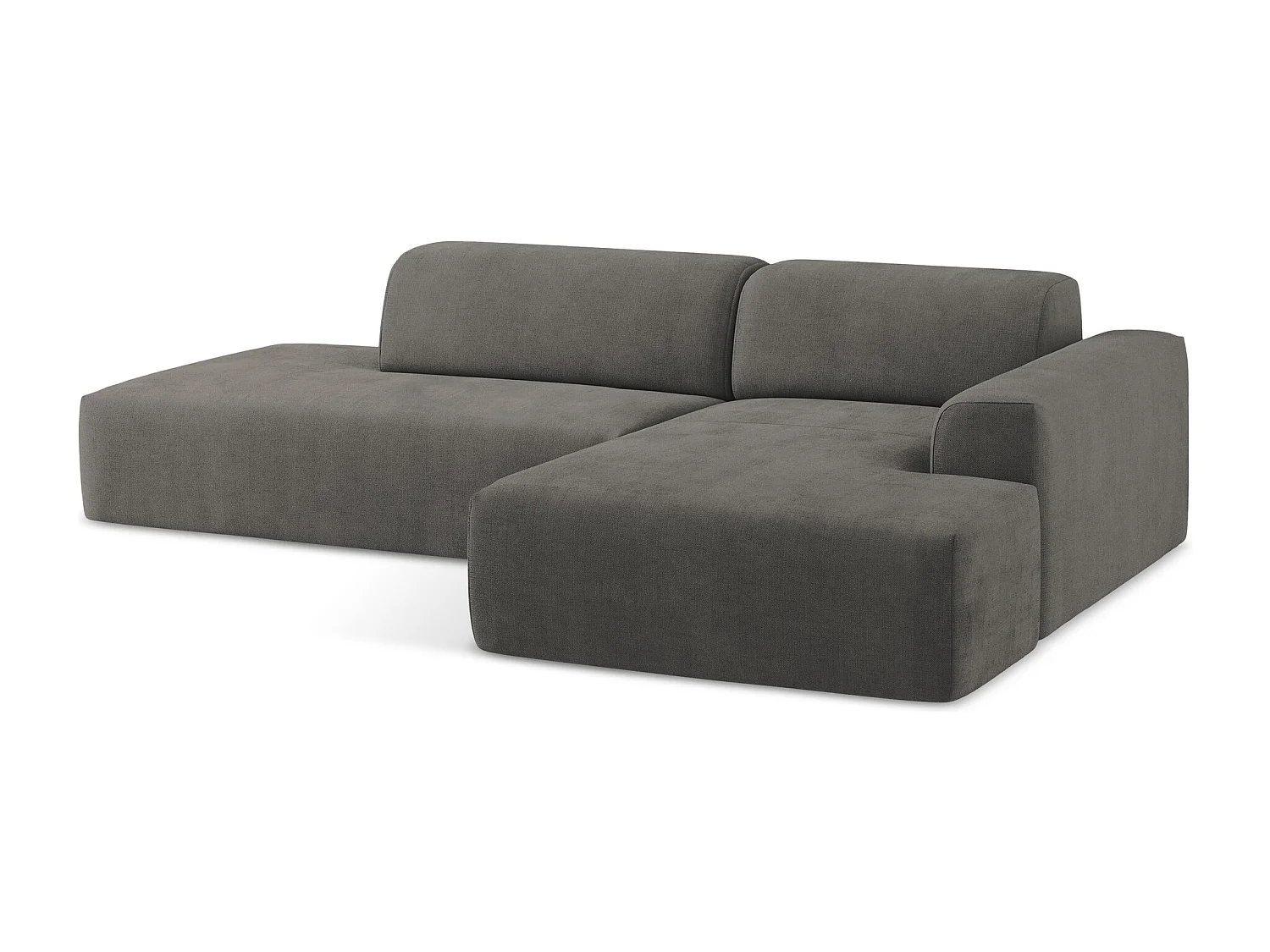 Modulaire hoekbank links van donkergrijs textuurstof - KELI