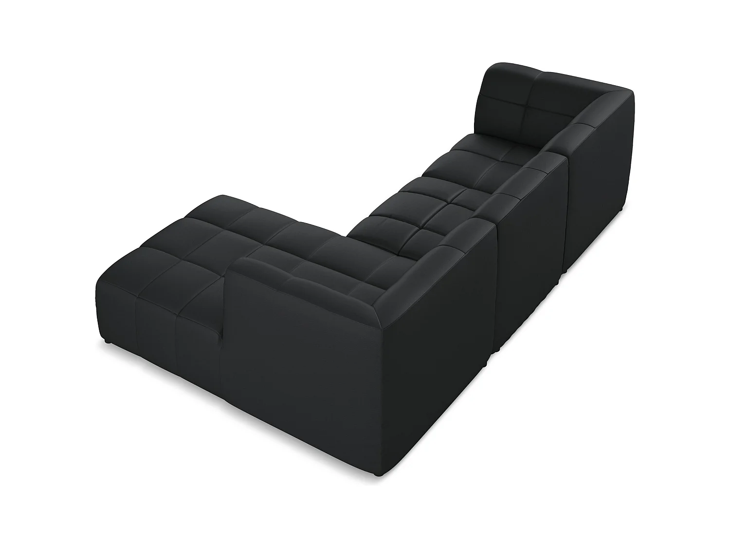 3-Sitzer Modulares Ecksofa - Ecke Rechts - Kunstleder - Schwarz - ALOHA