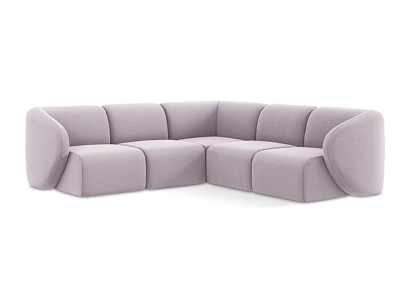 Modulares Ecksofa - - Samt - Lavendel - LANI