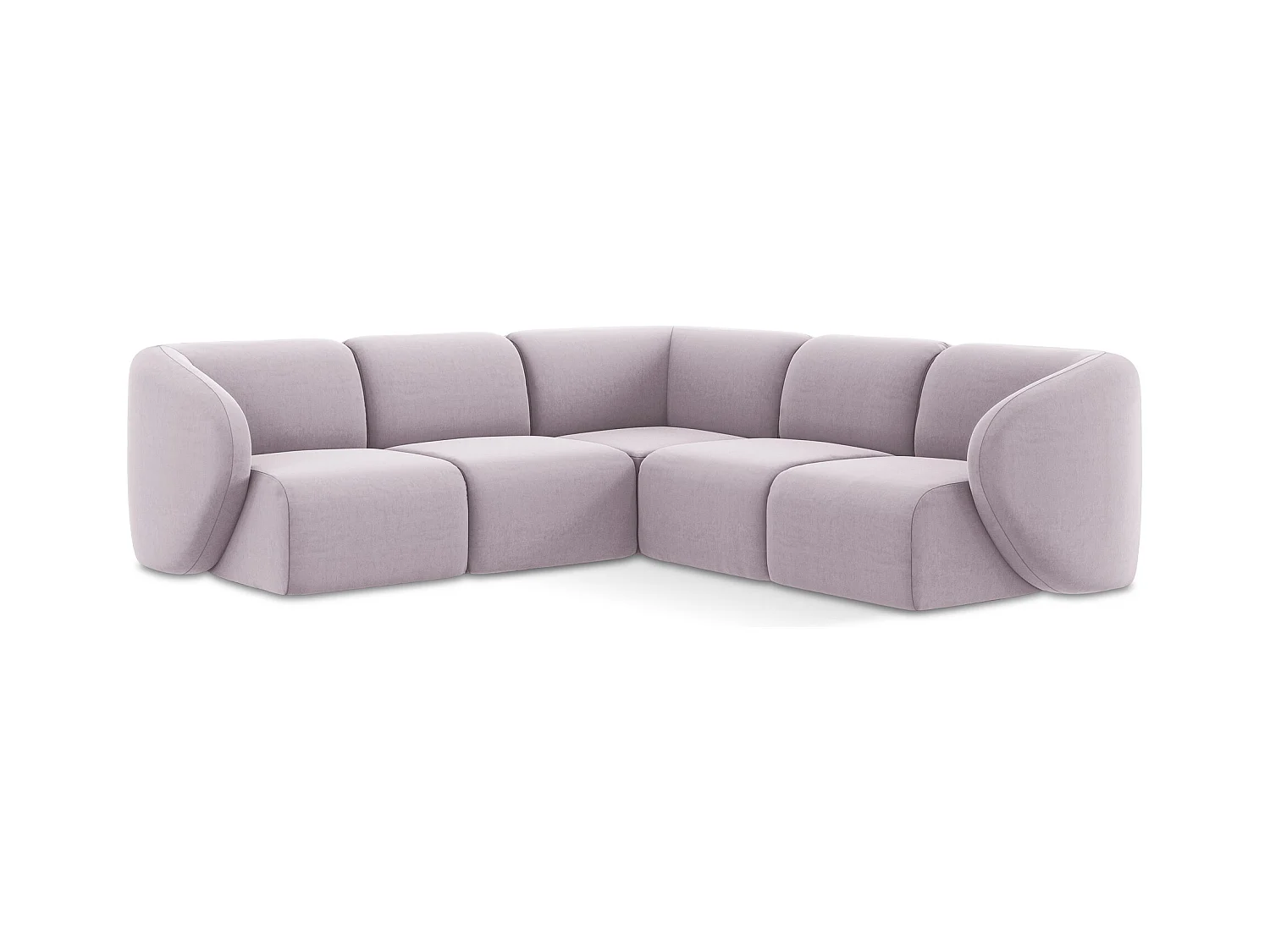 Modulares Ecksofa - - Samt - Lavendel - LANI