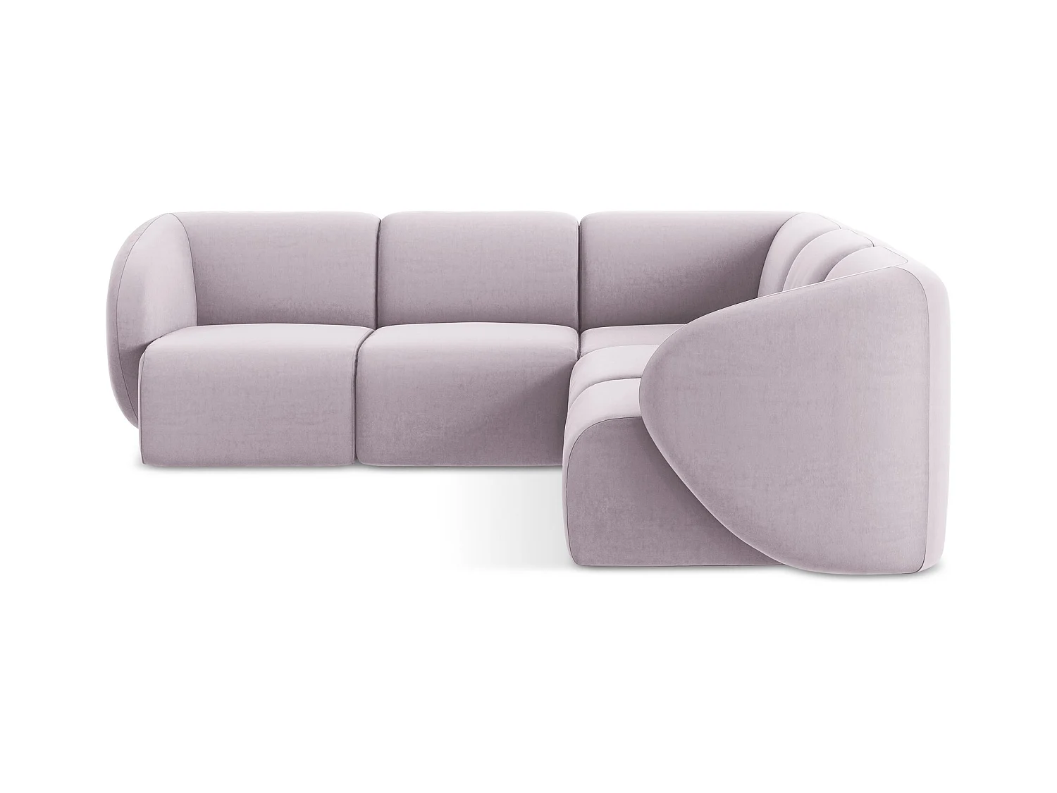 Modulares Ecksofa - - Samt - Lavendel - LANI