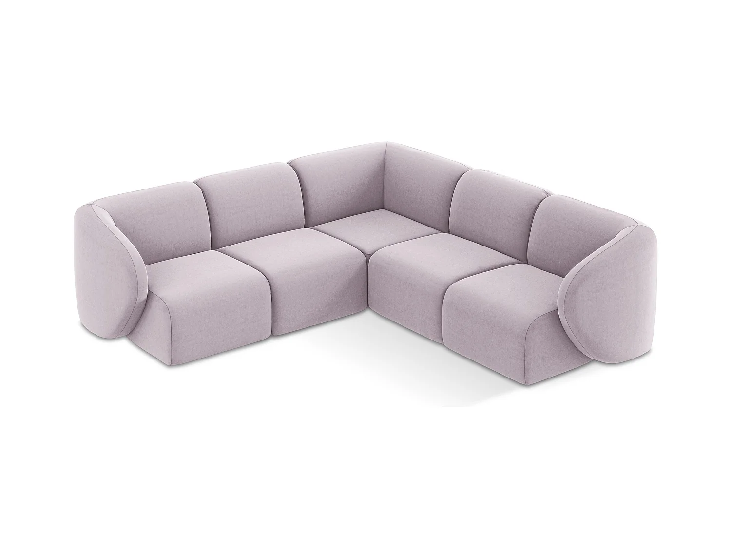 Modulares Ecksofa - - Samt - Lavendel - LANI
