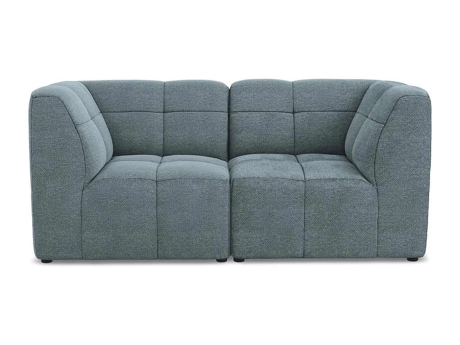 Canapé modulable 2 places en tissu bouclette - jeans - ALOHA