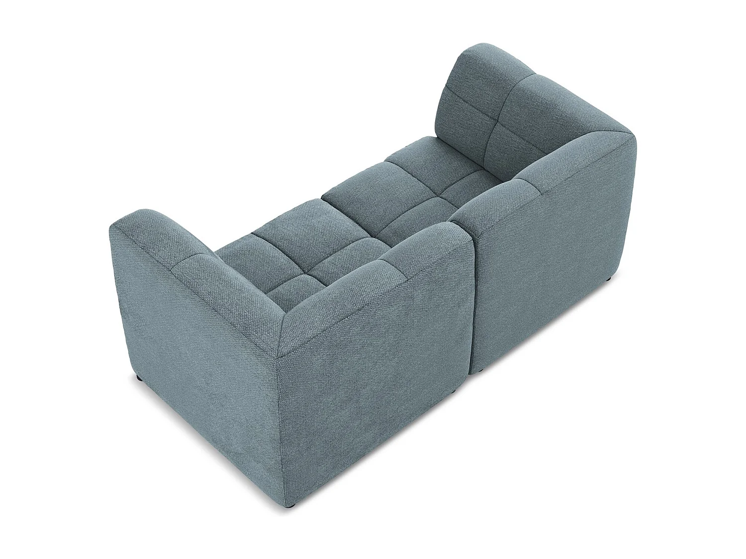 Canapé modulable 2 places en tissu bouclette - jeans - ALOHA