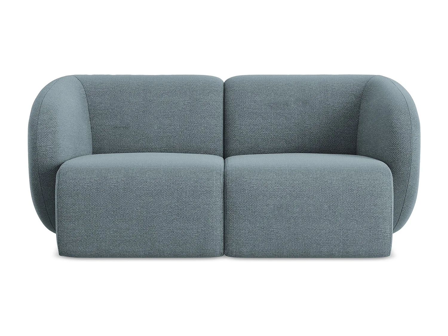 Canapé modulable 2 places en tissu bouclette - jeans - LANI