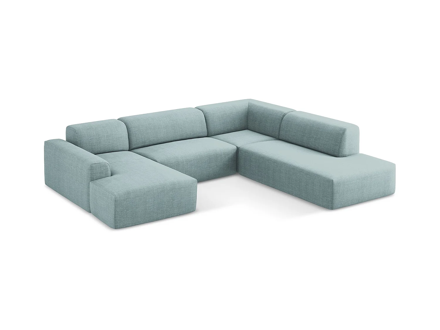 Große Wohnlandschaft Rechts - - Strukturstoff - Jeans - KELI