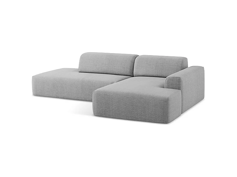 3-Sitzer Modulares Ecksofa - Ecke Links - Strukturstoff - Hellgrau - KELI