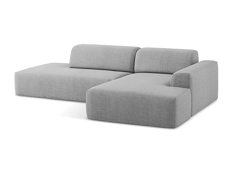 Canapé d'angle 3 places modulaire gauche en tissu texturé - gris clair - KELI