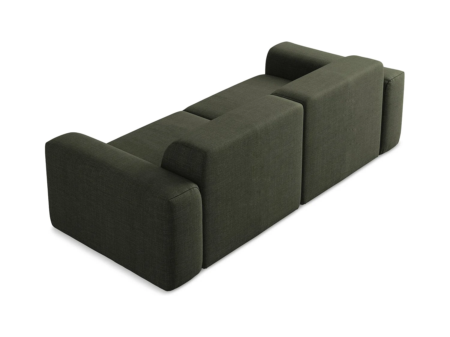 Tweezits modulaire bank van olijfgroen textuurstof - KELI