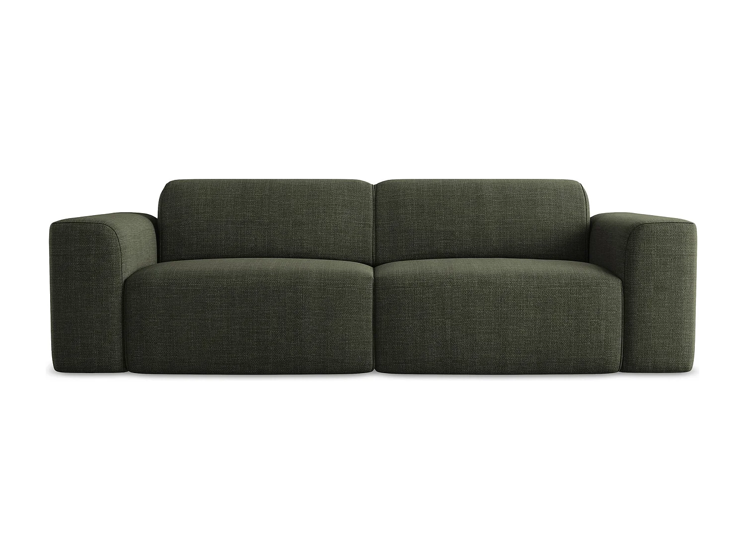 Canapé modulable 2 places en tissu texturé - olive - KELI