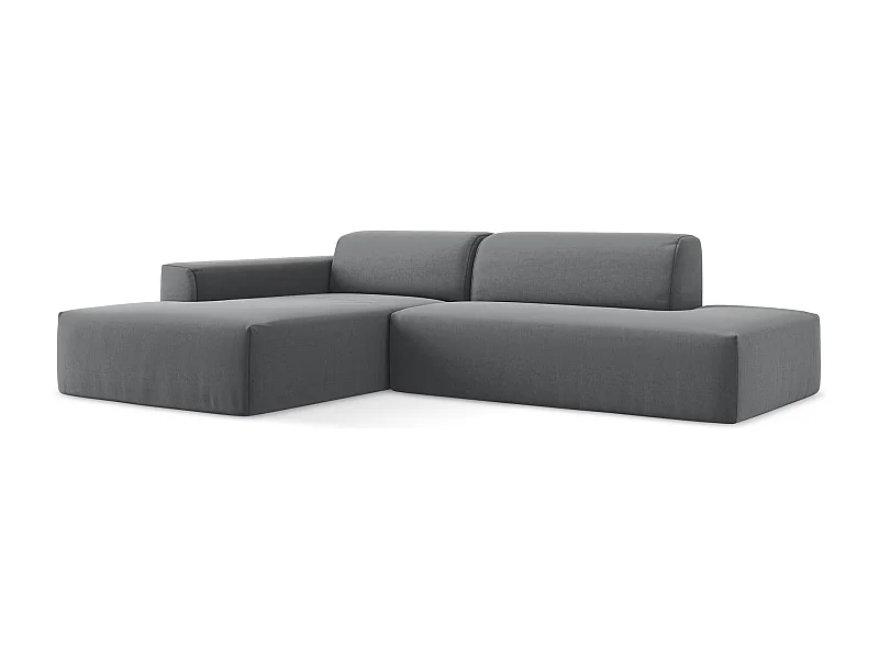 3-Sitzer Modulares Ecksofa - Ecke Rechts - Samt - Stahl - KELI