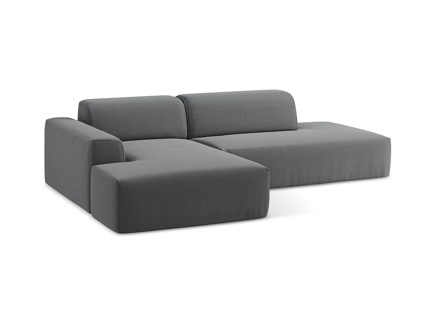 Modulaire hoekbank rechts van staal velours - KELI