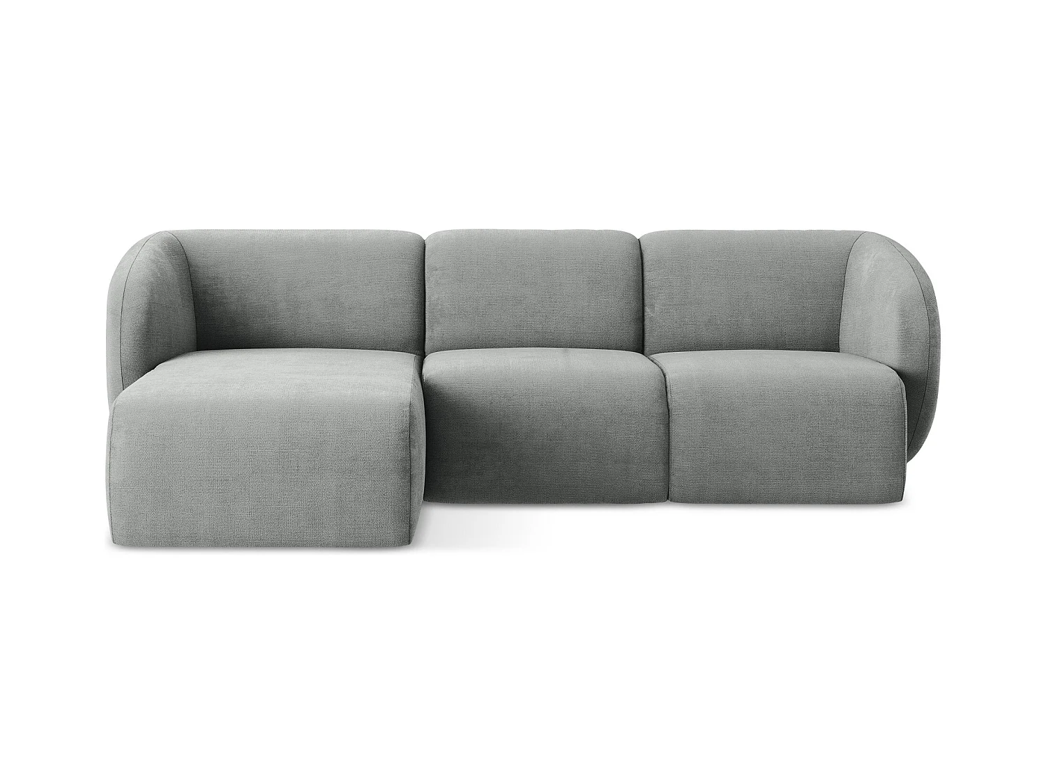 Modulaire hoekbank links van grijs chenille stof - LANI