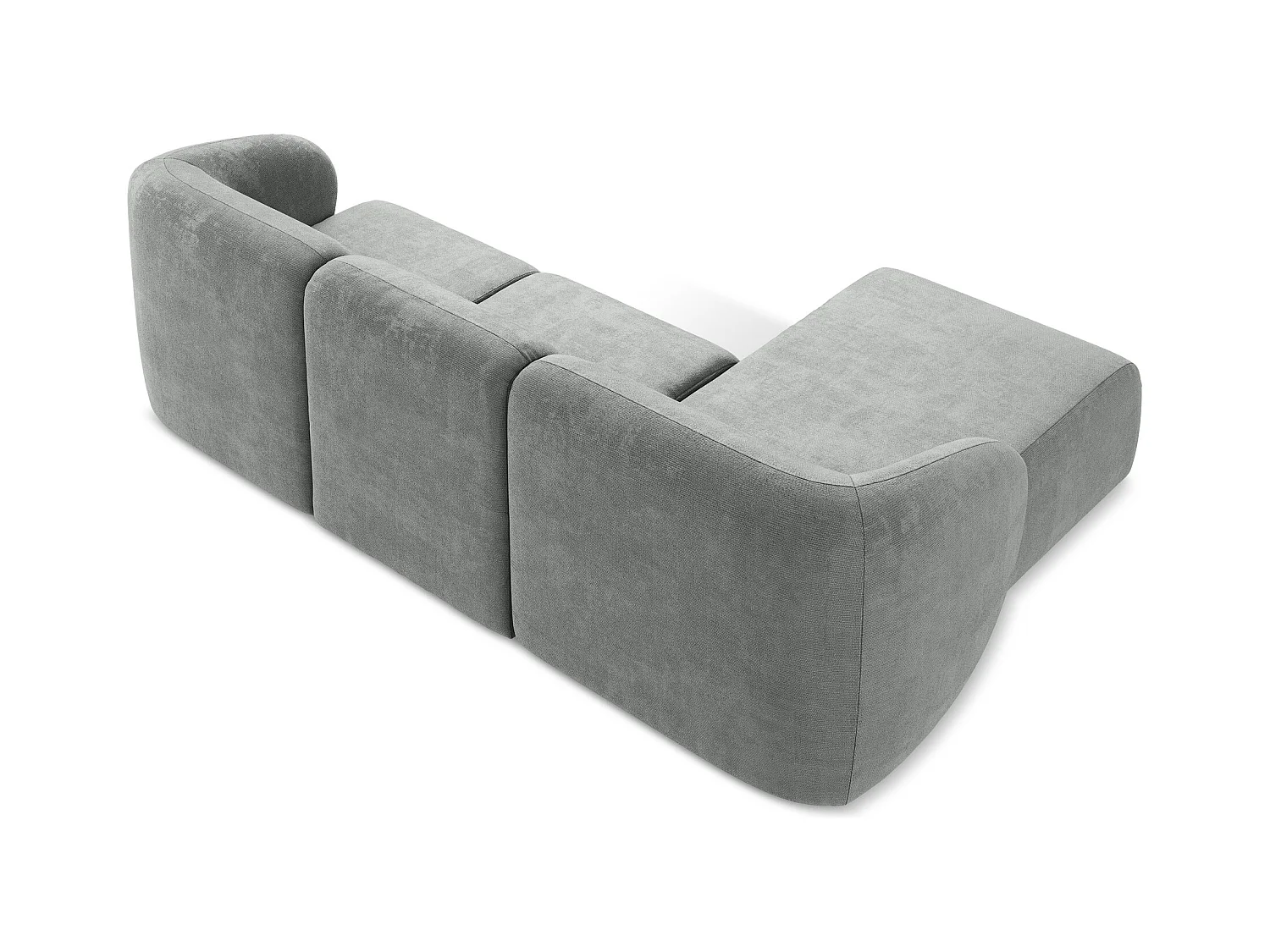 Modulaire hoekbank links van grijs chenille stof - LANI