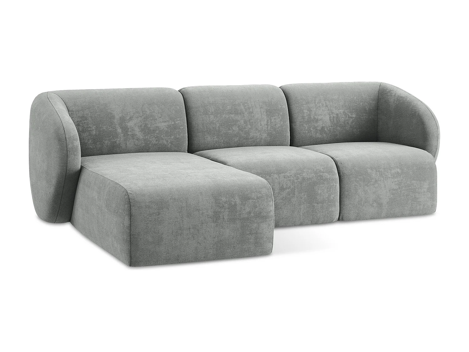 3-Sitzer Modulares Ecksofa - Ecke Links - Chenille - Grau - LANI