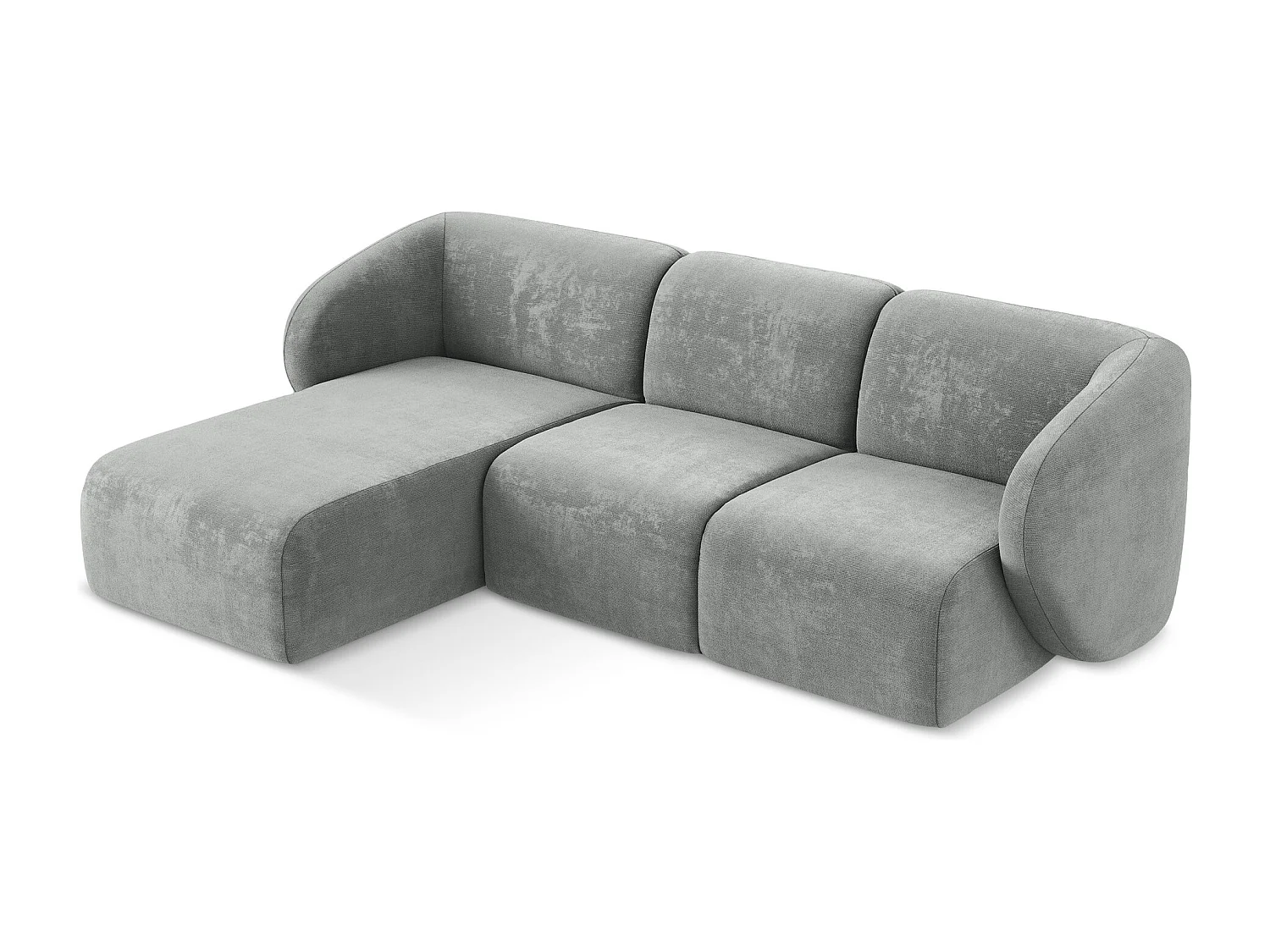 3-Sitzer Modulares Ecksofa - Ecke Links - Chenille - Grau - LANI