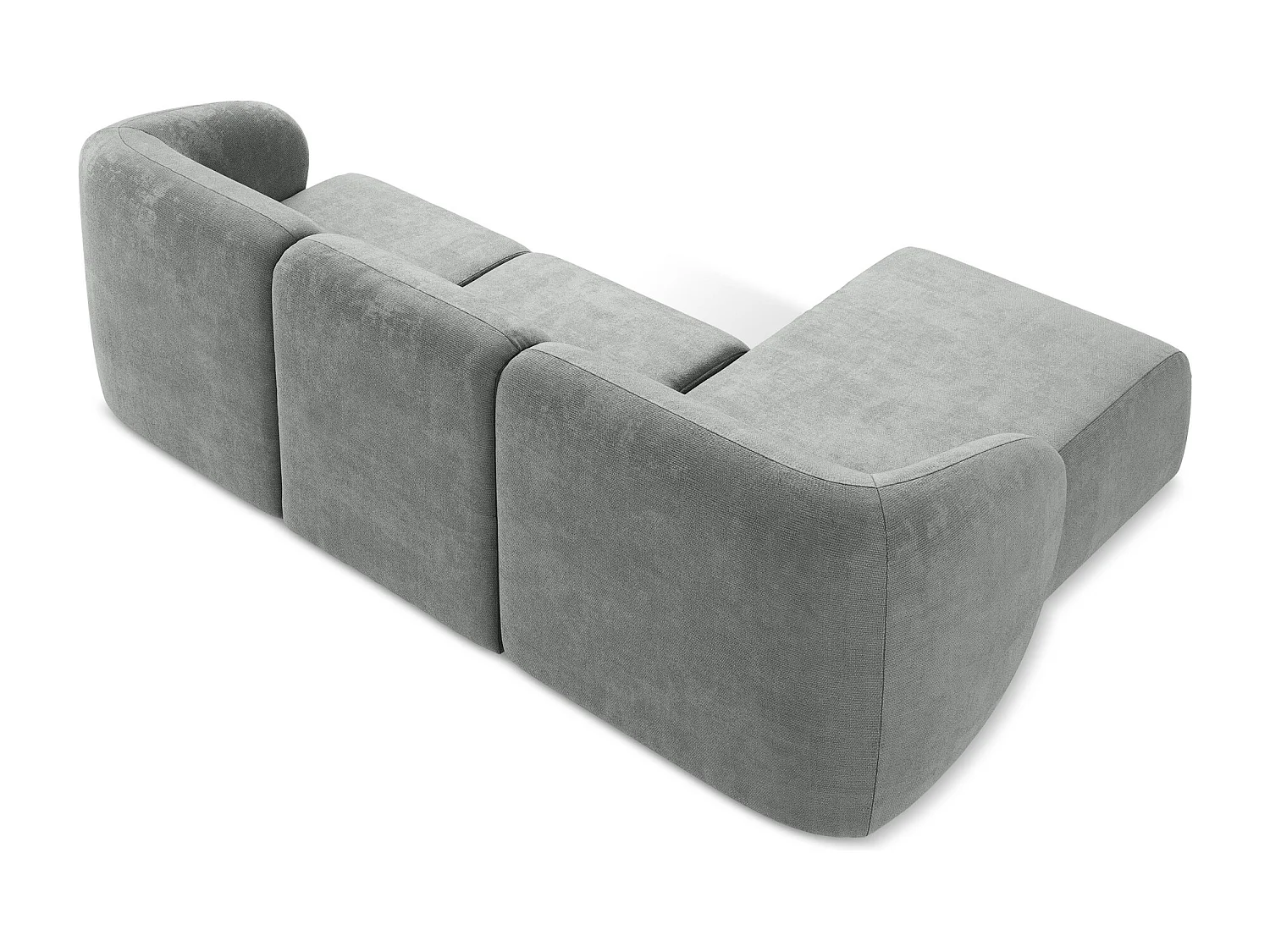 3-Sitzer Modulares Ecksofa - Ecke Links - Chenille - Grau - LANI