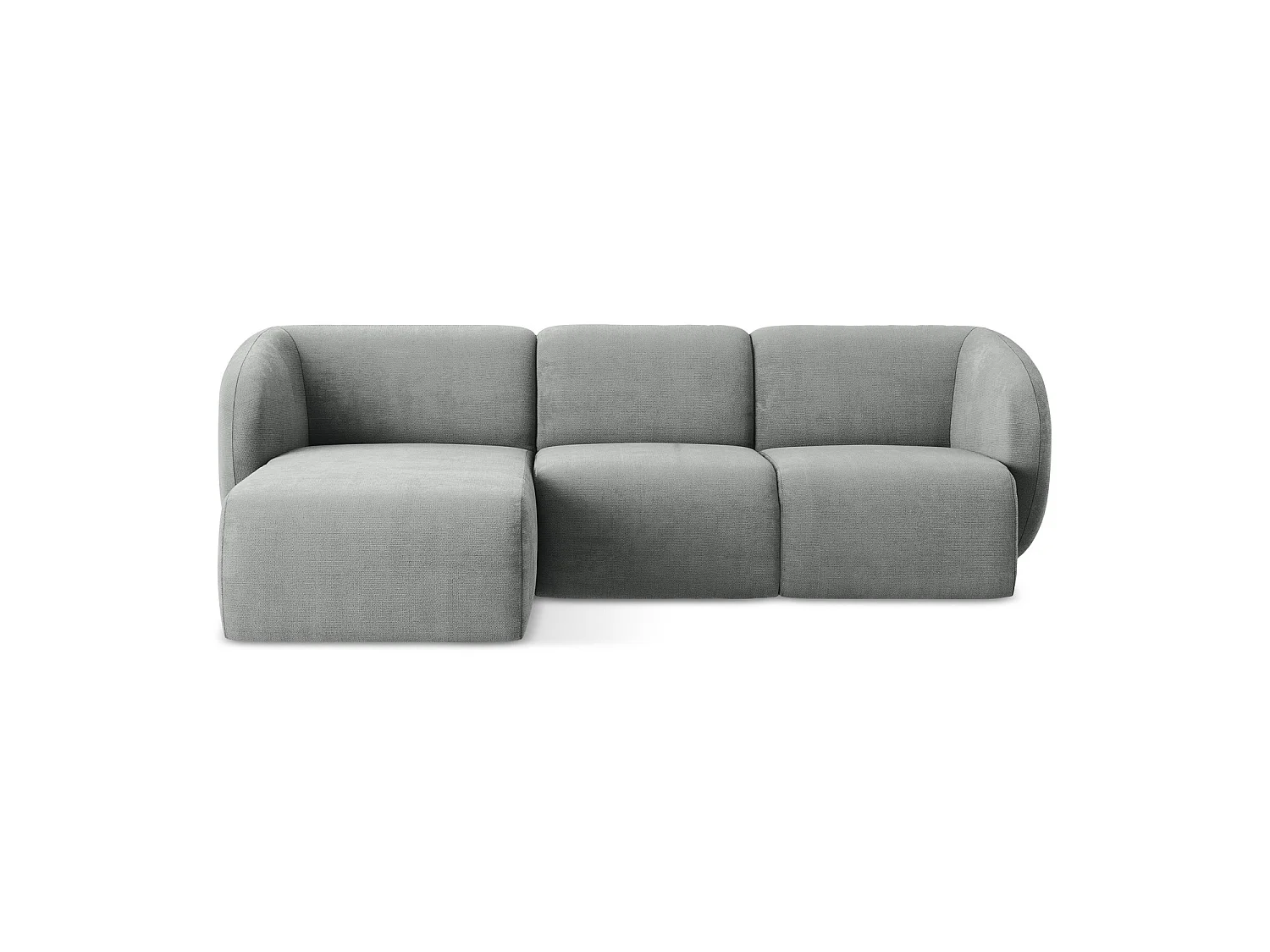 Canapé d'angle 3 places modulaire gauche en tissu chenille - gris - CERVO