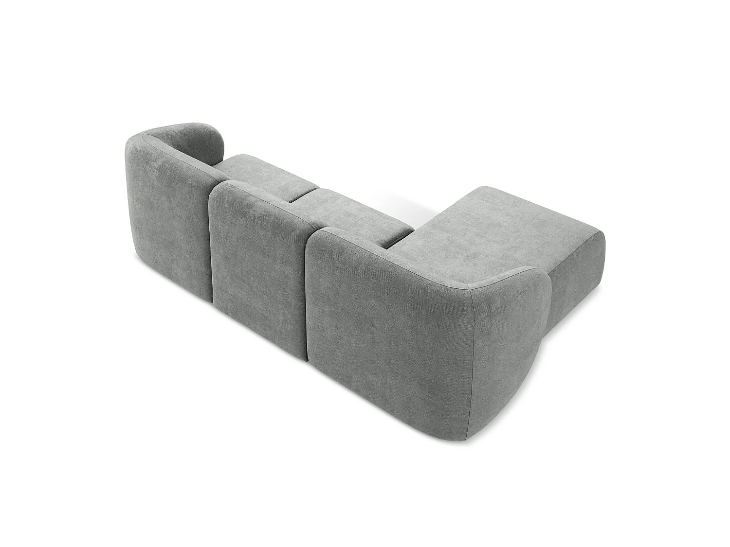 Canapé d'angle 3 places modulaire gauche en tissu chenille - gris - CERVO