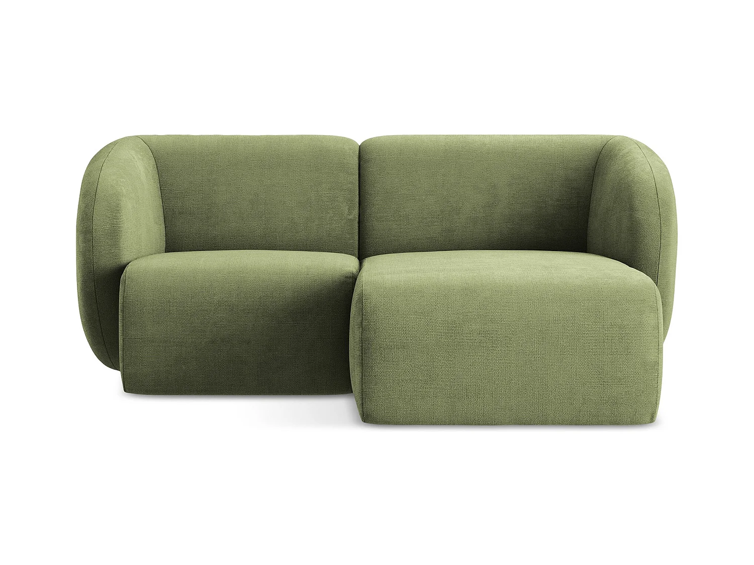 Modulaire hoekbank rechts van groente chenille stof - LANI