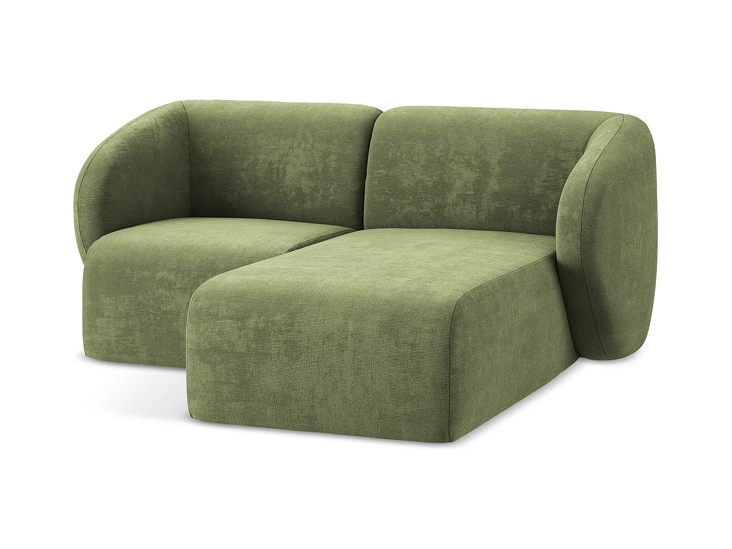 Modulaire hoekbank rechts van groente chenille stof - LANI