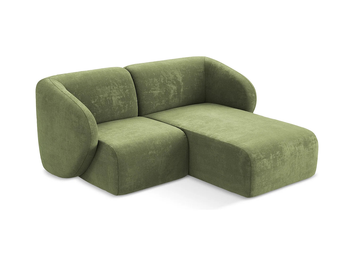 Modulaire hoekbank rechts van groente chenille stof - LANI