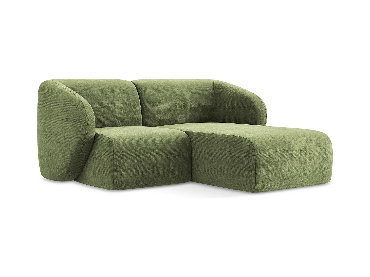 2,5-Sitzer Modulares Ecksofa - Ecke Rechts - Chenille - Grün - LANI