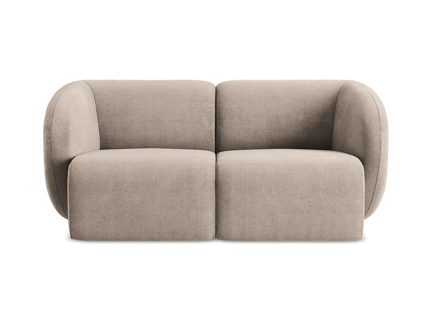 2-Sitzer Sofa - - Chenille - Dunkelbeige - LANI