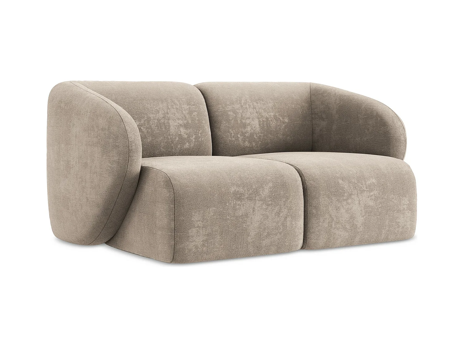 Canapé modulable 2 places en tissu chenille - beige foncé - LANI